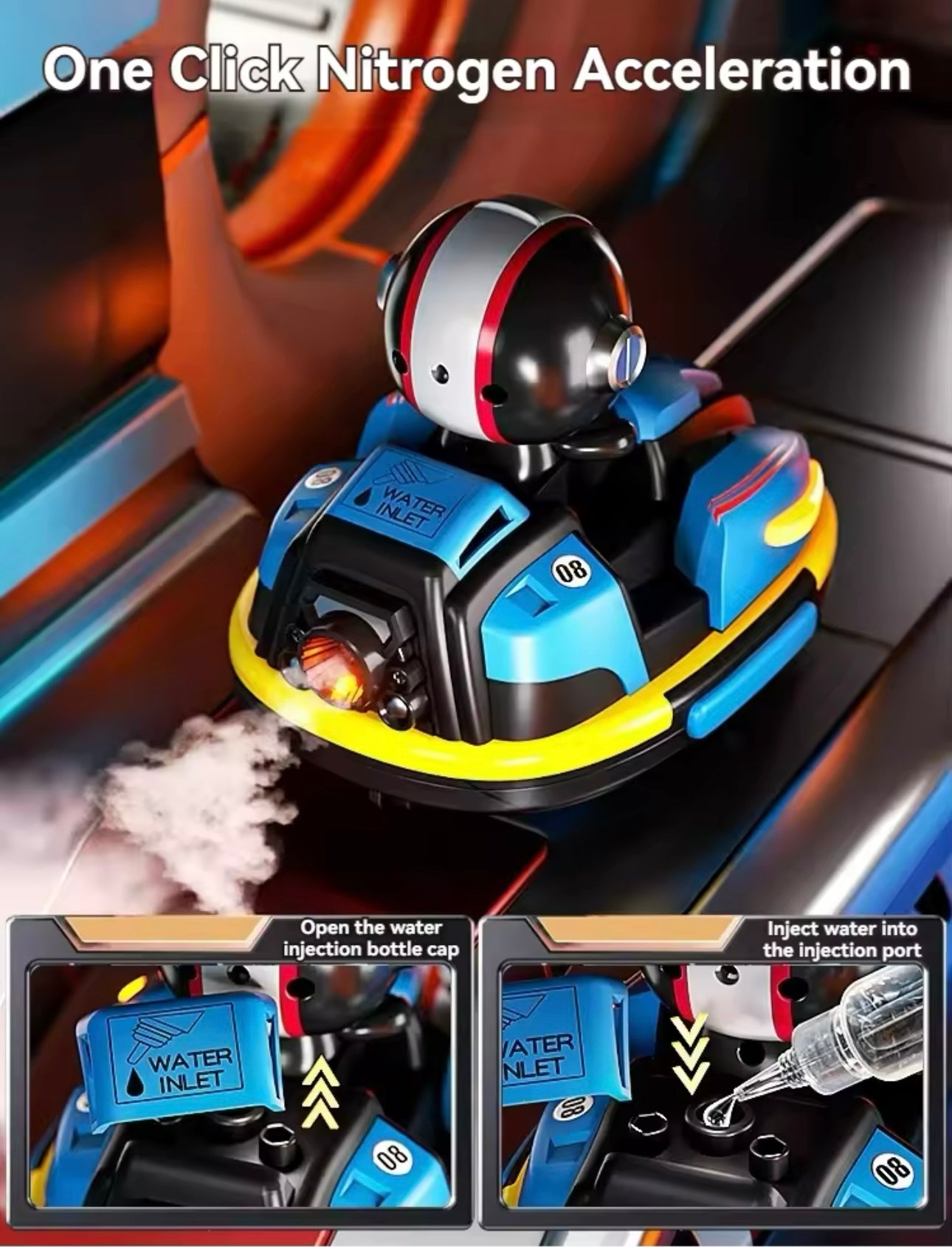 RC Battle Bumper Car Toy with Music & Lights - Catapult Robot Karting Game for Kids & Family Fun