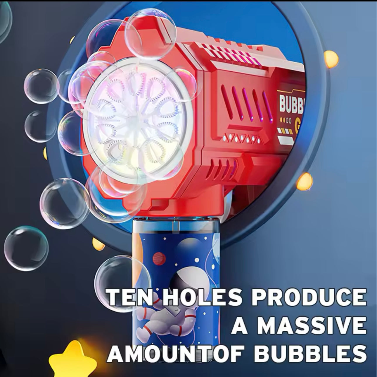 Automatic Space Bubble Gun - Outdoor Bubble Machine (No Solution)