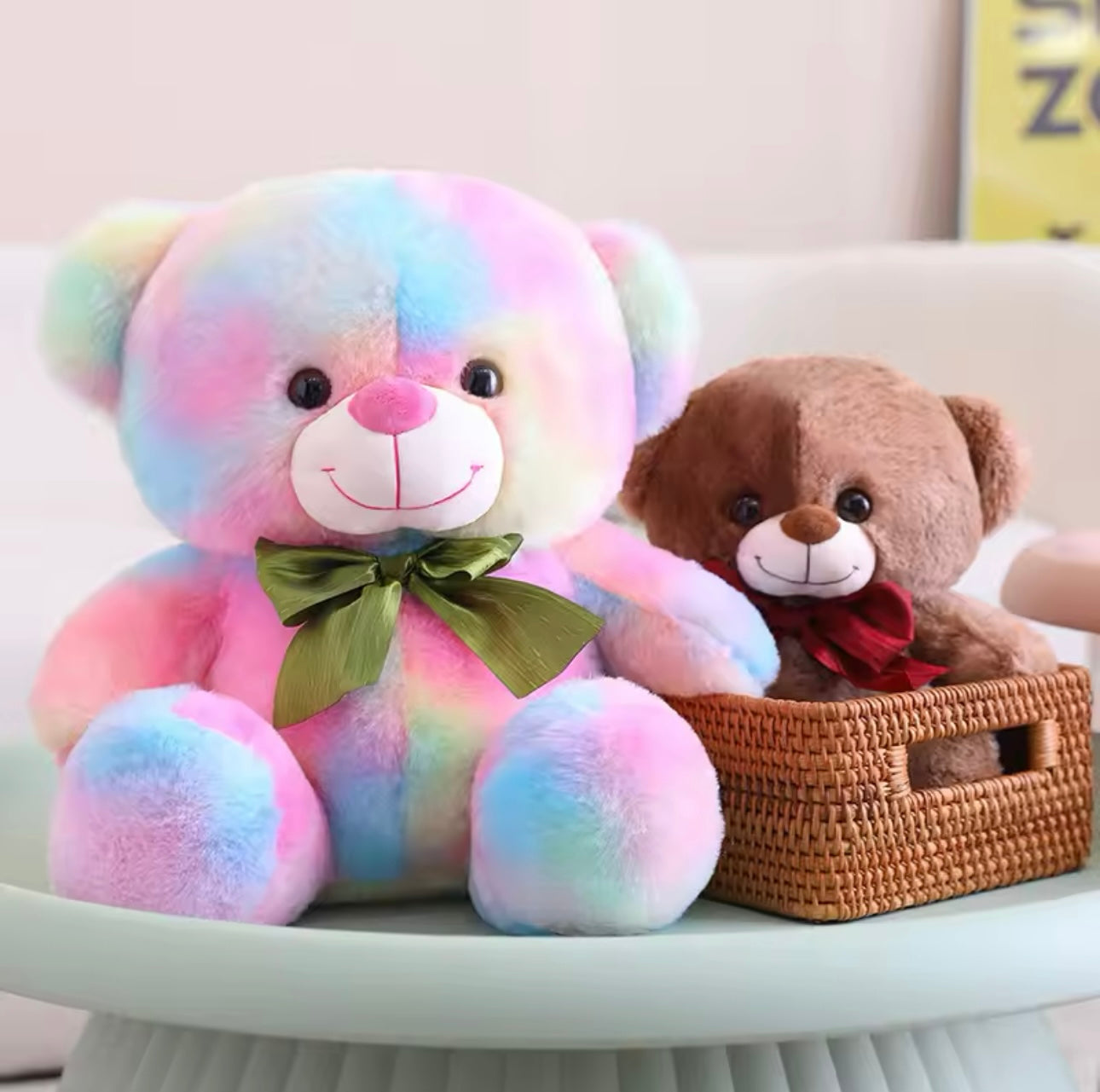 35cm Fantastic Rainbow Colorful Plush Teddy Bear Toy