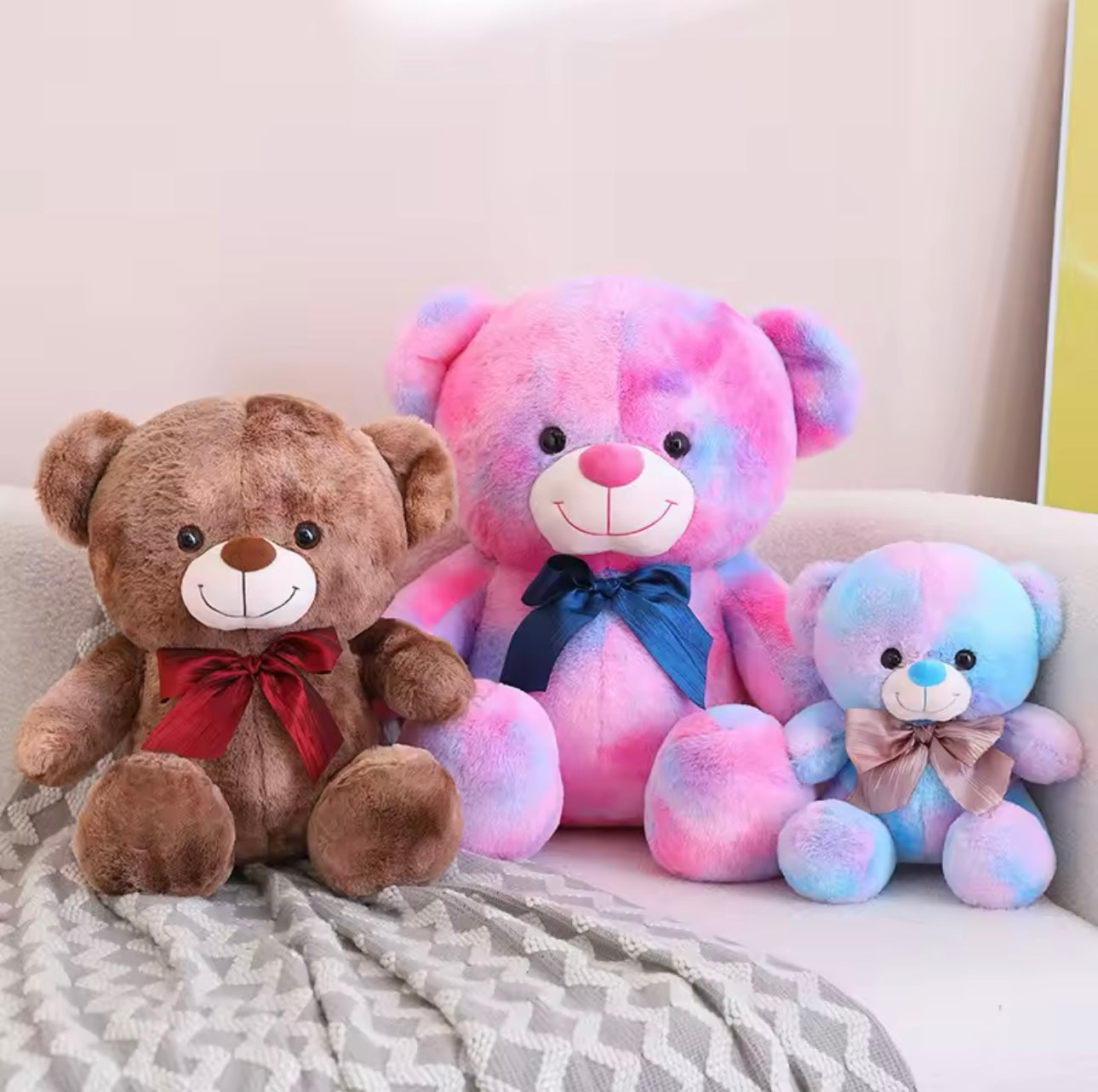 35cm Fantastic Rainbow Colorful Plush Teddy Bear Toy