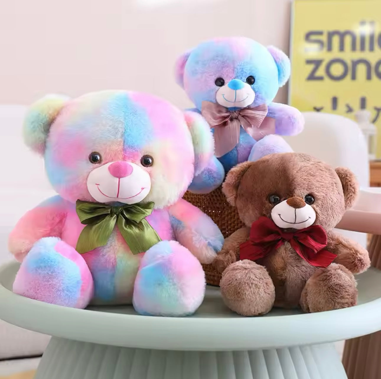 35cm Fantastic Rainbow Colorful Plush Teddy Bear Toy