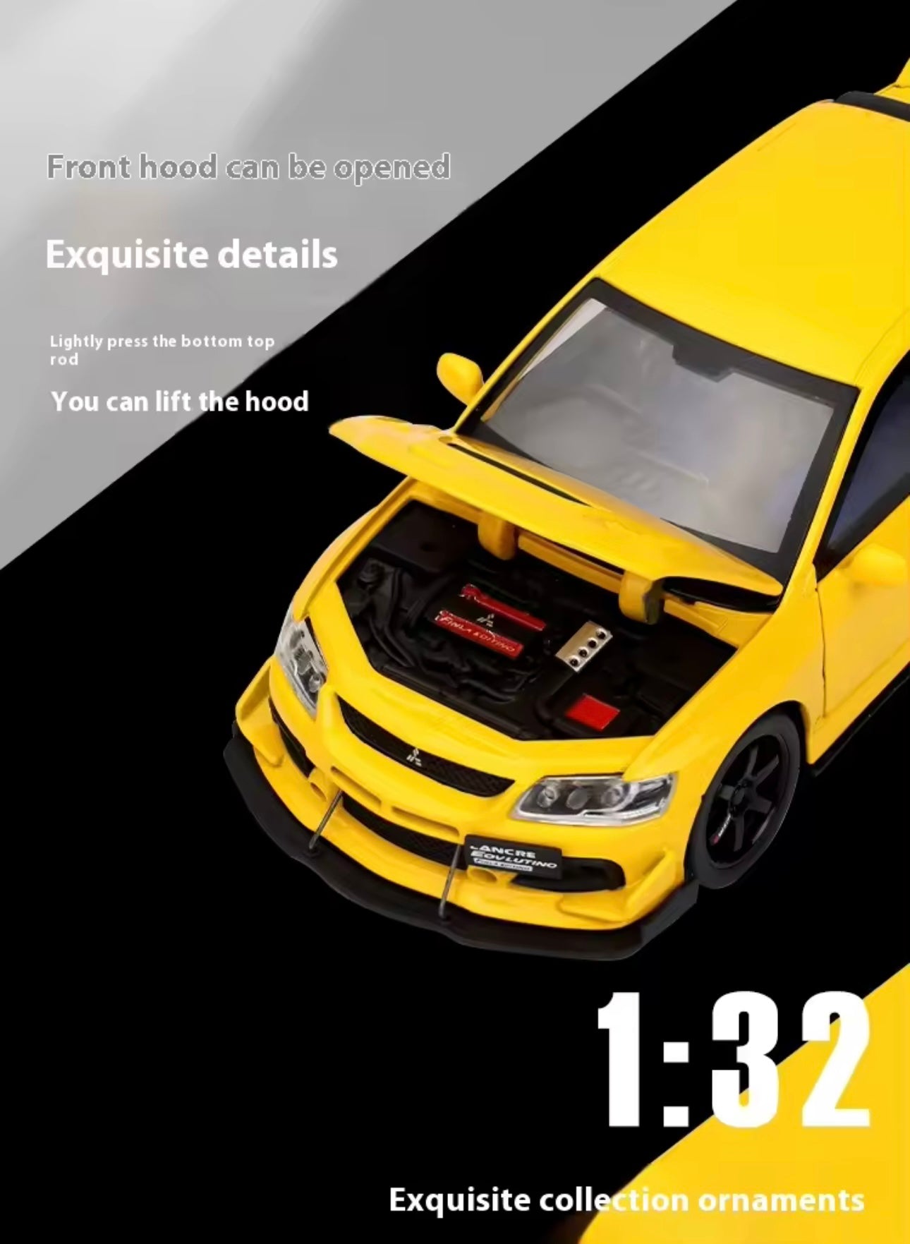 JDM 1:32 Mitsubishi Lancer Evolution IX - Super Racing Diecast Car Model, Metal Alloy Collectible