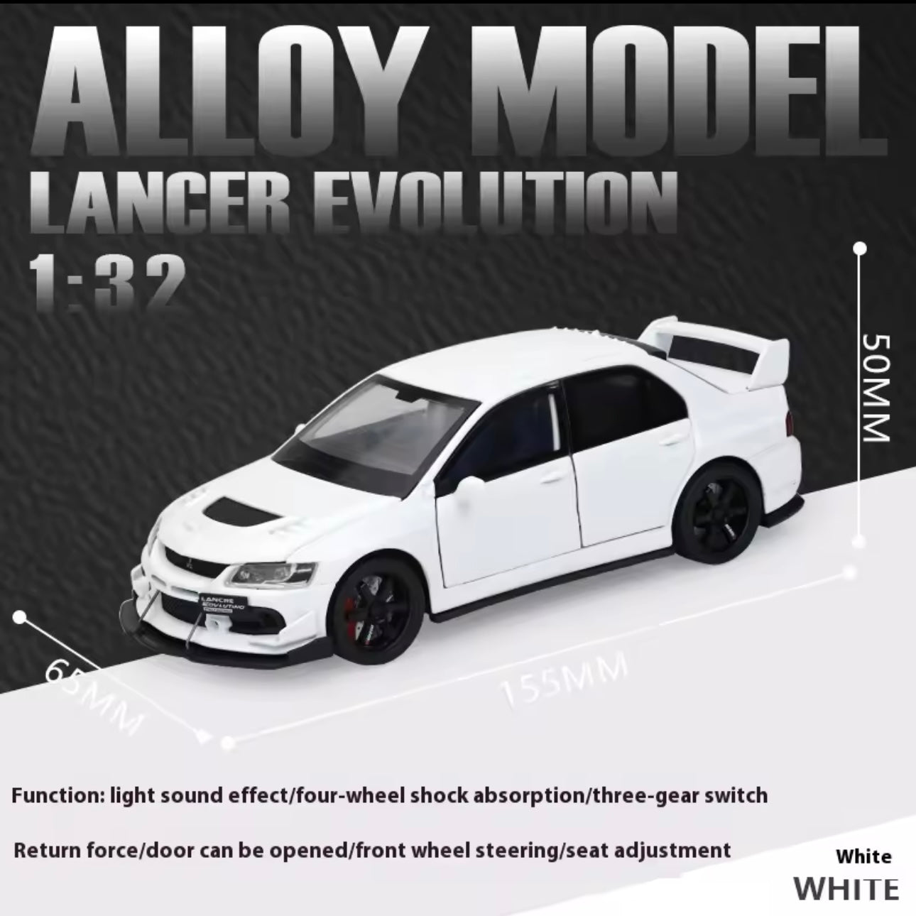 JDM 1:32 Mitsubishi Lancer Evolution IX - Super Racing Diecast Car Model, Metal Alloy Collectible