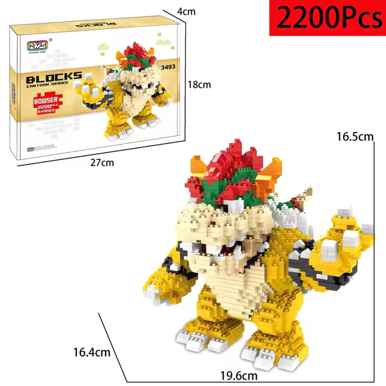 Super Mario Bros Building Block Figures Set – Mario, Luigi, Yoshi & Bee Mario