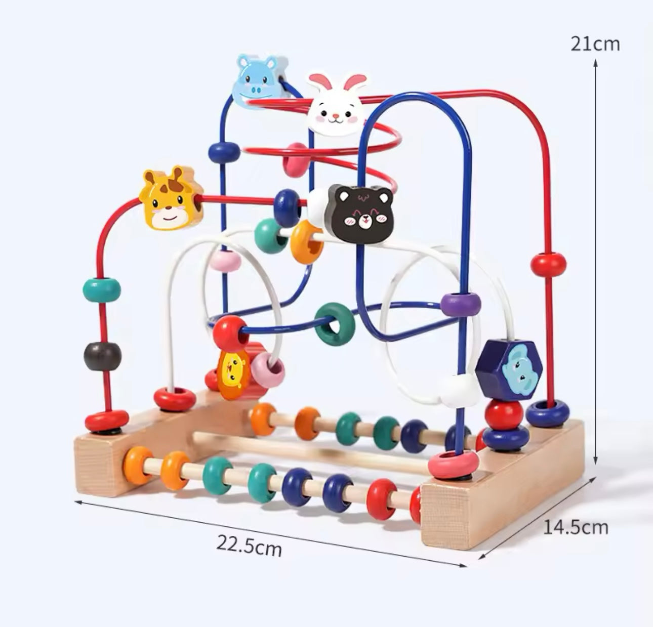 Wooden Toys Bead Maze Colorful Animals Fruits Shapes Educational Counting Learning Circle Toys Kids Classic Gifts for Toddlers