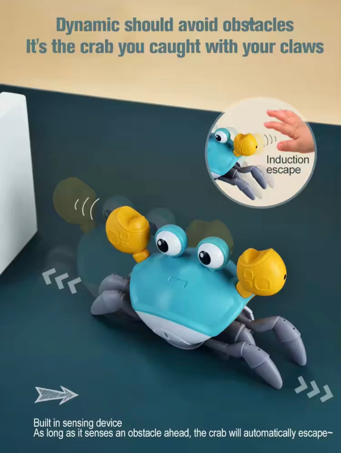 Interactive Dancing Crab Toy – Musical, Light-Up Crawling & Chase Fun for Babies and Toddlers