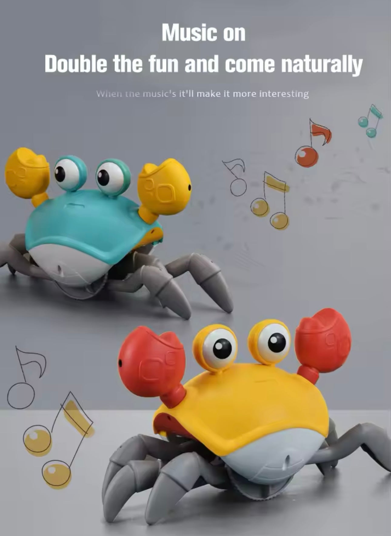 Interactive Dancing Crab Toy – Musical, Light-Up Crawling & Chase Fun for Babies and Toddlers