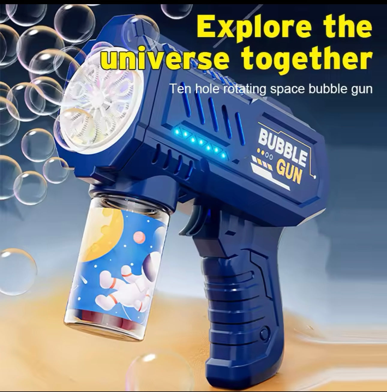 Automatic Space Bubble Gun - Outdoor Bubble Machine (No Solution)