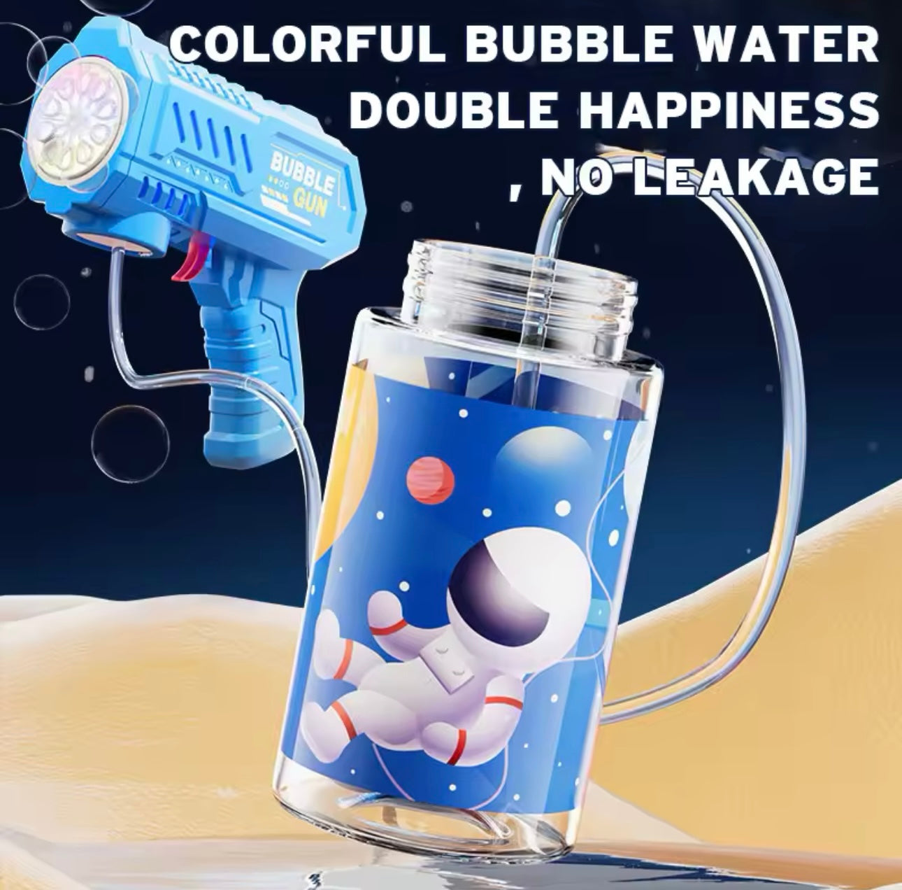 Automatic Space Bubble Gun - Outdoor Bubble Machine (No Solution)