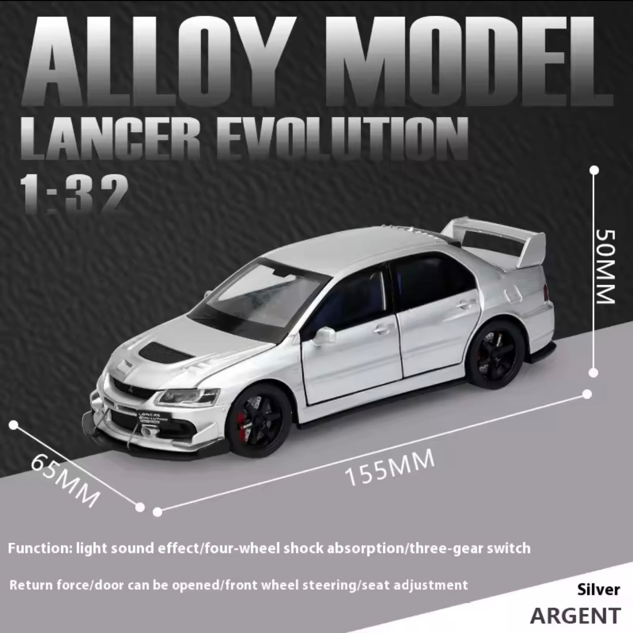 JDM 1:32 Mitsubishi Lancer Evolution IX - Super Racing Diecast Car Model, Metal Alloy Collectible