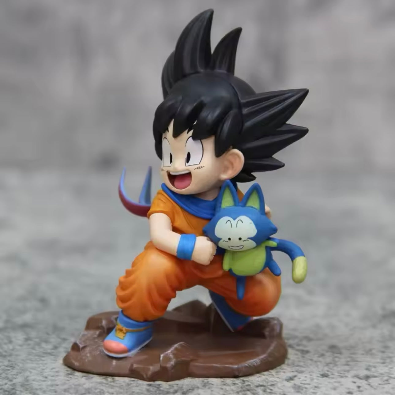 Dragon Ball 15cm Childhood Little Goku Hugs Puer Ya Mu Tea Little Follower Figures Statue Pvc Model Statue Collection Toys Gift