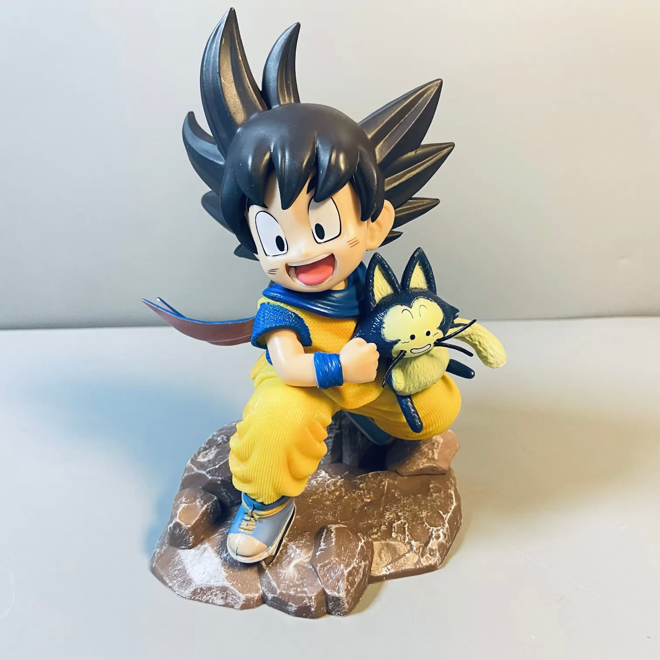 Dragon Ball 15cm Childhood Little Goku Hugs Puer Ya Mu Tea Little Follower Figures Statue Pvc Model Statue Collection Toys Gift